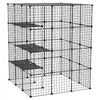 VEVOR Cat Cage 4-Tier 40.98"x40.98"x55" DIY Cat Playpen Indoor Enclosure, Detachable Metal Wire Kennel Crate with 4 Doors, Large Exercise Place Ideal for 2-3 Cats, Kittens and Small Animals, Black