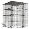 VEVOR Cat Cage 4-Tier 40.98"x40.98"x55" DIY Cat Playpen Indoor Enclosure, Detachable Metal Wire Kennel Crate with 4 Doors, Large Exercise Place Ideal for 2-3 Cats, Kittens and Small Animals, Black