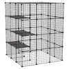 VEVOR Cat Cage 4-Tier 40.98"x40.98"x55" DIY Cat Playpen Indoor Enclosure, Detachable Metal Wire Kennel Crate with 4 Doors, Large Exercise Place Ideal for 2-3 Cats, Kittens and Small Animals, Black