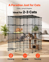 VEVOR Cat Cage 4-Tier 40.98"x40.98"x55" DIY Cat Playpen Indoor Enclosure, Detachable Metal Wire Kennel Crate with 4 Doors, Large Exercise Place Ideal for 2-3 Cats, Kittens and Small Animals, Black