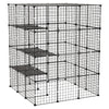 VEVOR Cat Cage 4-Tier 40.98"x40.98"x55" DIY Cat Playpen Indoor Enclosure, Detachable Metal Wire Kennel Crate with 4 Doors, Large Exercise Place Ideal for 2-3 Cats, Kittens and Small Animals, Black