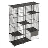 VEVOR Cat Cage 4-Tier 40.98"x13.98"x55" DIY Cat Playpen with Litter Box, Indoor Enclosure Detachable Metal Wire Kennel Crate, Large Exercise Place for 1-2 Cats, Kittens, Ferrets & Small Animals, Black