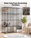 VEVOR Cat Cage 4-Tier 40.98"x13.98"x55" DIY Cat Playpen with Litter Box, Indoor Enclosure Detachable Metal Wire Kennel Crate, Large Exercise Place for 1-2 Cats, Kittens, Ferrets & Small Animals, Black