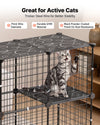 VEVOR Cat Cage 4-Tier 40.98"x13.98"x55" DIY Cat Playpen with Litter Box, Indoor Enclosure Detachable Metal Wire Kennel Crate, Large Exercise Place for 1-2 Cats, Kittens, Ferrets & Small Animals, Black