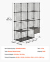 VEVOR Cat Cage 4-Tier 40.98"x13.98"x55" DIY Cat Playpen with Litter Box, Indoor Enclosure Detachable Metal Wire Kennel Crate, Large Exercise Place for 1-2 Cats, Kittens, Ferrets & Small Animals, Black