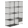 VEVOR Cat Cage 4-Tier 40.98"x13.98"x55" DIY Cat Playpen with Litter Box, Indoor Enclosure Detachable Metal Wire Kennel Crate, Large Exercise Place for 1-2 Cats, Kittens, Ferrets & Small Animals, Black