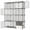 VEVOR Cat Cage 4-Tier 40.98"x13.98"x55" DIY Cat Playpen with Litter Box, Indoor Enclosure Detachable Metal Wire Kennel Crate, Large Exercise Place for 1-2 Cats, Kittens, Ferrets & Small Animals, Black