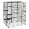 VEVOR Cat Cage 5-Tier 55"x40.98"x68.98" DIY Cat Playpen Indoor Enclosure, Detachable Metal Wire Kennel Crate with 5 Doors, Large Exercise Place Ideal for 2-3 Cats, Kittens and Small Animals, Black