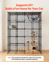 VEVOR Cat Cage 5-Tier 55"x40.98"x68.98" DIY Cat Playpen Indoor Enclosure, Detachable Metal Wire Kennel Crate with 5 Doors, Large Exercise Place Ideal for 2-3 Cats, Kittens and Small Animals, Black