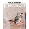 VEVOR Cat Cage 4-Tier 33.07"x23.82"x64.37" DIY Cat Playpen with Ladders, Indoor Enclosure Detachable Metal Wire Kennel Crate, Large Exercise Place for 1-2 Cats, Kittens, Ferrets & Small Animals, Pink