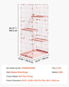 VEVOR Cat Cage 4-Tier 33.07"x23.82"x64.37" DIY Cat Playpen with Ladders, Indoor Enclosure Detachable Metal Wire Kennel Crate, Large Exercise Place for 1-2 Cats, Kittens, Ferrets & Small Animals, Pink