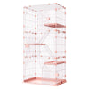 VEVOR Cat Cage 4-Tier 33.07"x23.82"x64.37" DIY Cat Playpen with Ladders, Indoor Enclosure Detachable Metal Wire Kennel Crate, Large Exercise Place for 1-2 Cats, Kittens, Ferrets & Small Animals, Pink