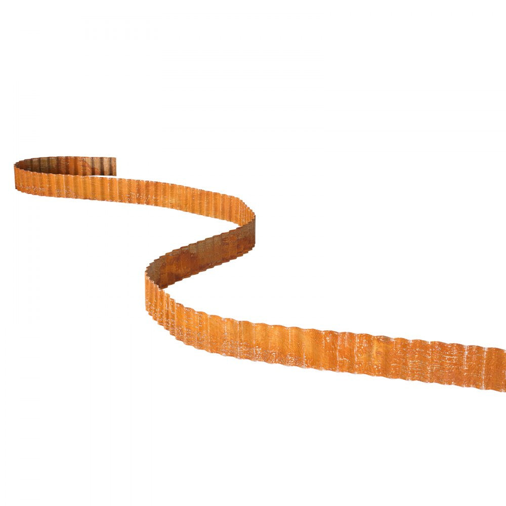 VEVOR Carbon Steel Landscape Edging, 40 ft x 6 in Steel Edging for Landscaping with Gloves, Easy-to-Install Bendable Metal Strips, Metal Garden Edge Border for Flower Bed, Yard Pathway, Rust