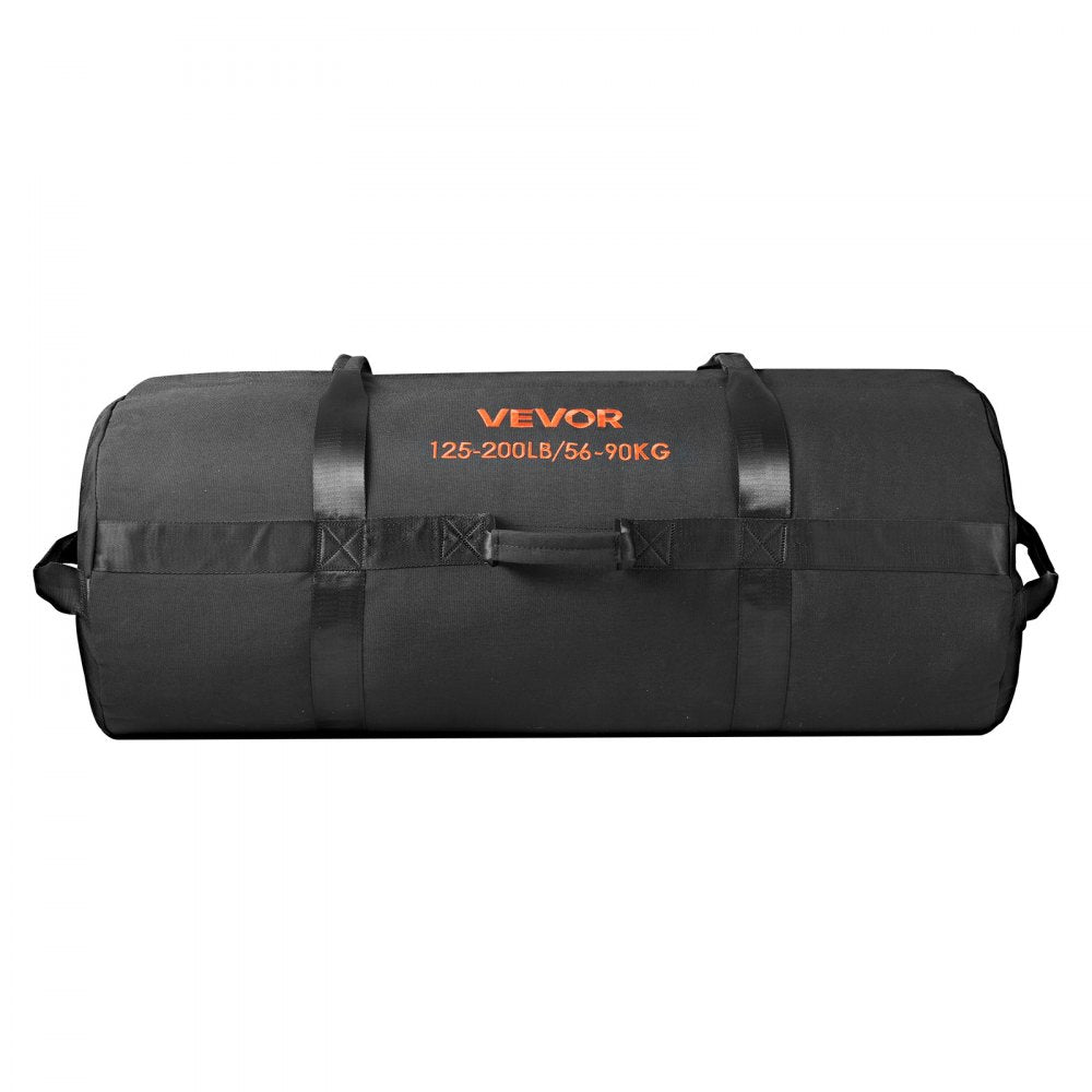 VEVOR Workout Sandbag, Heavy Duty Workout Power Bags with Handles, 125-200 lbs Adjustable Slam Bag for Fitness Strength Weight Training Cross-Training, Home Gym Exercise, Black (Unfilled)