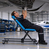 VEVOR 48 in Height Adjustable Mechanic Creeper, 570 lbs Under Car Rolling Garage Creeper Seat with Adjustable Backrest & Headrest, Padded Shop Chair for Auto & Aircraft Repair