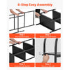 VEVOR Open Bookshelf, 4-Tier, Arched Bookcase Storage Shelves with Metal Frame, Industrial Metal Book Organizer, Freestanding Display Rack Tall Shelving Unit, for Office, Bedroom, Living Room, Black