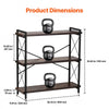 VEVOR Metal Bookshelf, 3-Tier Industrial Bookshelf, Small Rustic Storage Display Bookcase with Open Shelves, Freestanding Display Vintage Shelving Unit Storage Rack, for Living room, Bedroom & Office
