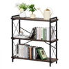 VEVOR Metal Bookshelf, 3-Tier Industrial Bookshelf, Small Rustic Storage Display Bookcase with Open Shelves, Freestanding Display Vintage Shelving Unit Storage Rack, for Living room, Bedroom & Office