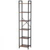 VEVOR Metal Bookshelf, 6-Tier Industrial Bookcase, Tall Narrow Rustic Vintage Storage Bookshelf with Open Shelves, Freestanding Display Shelving Unit Storage Rack, for Living room, Bedroom & Office