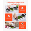 VEVOR Vegetable Chopper, Food Veggie Cutter with 3 Stainless Steel Blades, Onion Slicer with Container, Salad Potato Dicer Kitchen Gadgets & Essentials Home Appliances Tools for Easy DIY, Silver