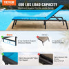 VEVOR Chaise Lounge Chair Outdoor, Aluminum Patio Lounge Chair with Adjustable 5-Position, Folding Pool Lounge Chair Recliner and Full Flat Tanning Chair for Patio, Beach, Pool, Blue