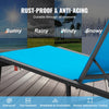 VEVOR Chaise Lounge Chair Outdoor, Aluminum Patio Lounge Chair with Adjustable 5-Position, Folding Pool Lounge Chair Recliner and Full Flat Tanning Chair for Patio, Beach, Pool, Blue