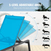 VEVOR Chaise Lounge Chair Outdoor, Aluminum Patio Lounge Chair with Adjustable 5-Position, Folding Pool Lounge Chair Recliner and Full Flat Tanning Chair for Patio, Beach, Pool, Blue