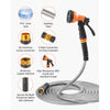 VEVOR Metal Garden Hose 150 ft, Rust Proof Stainless Steel Water Hose, Heavy Duty Backyard Hose with 10 Function Nozzle, No-Kink & Flexible Water Pipe, Lightweight Metal Hose for Yard, Outdoor