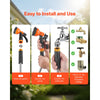 VEVOR Metal Garden Hose 150 ft, Rust Proof Stainless Steel Water Hose, Heavy Duty Backyard Hose with 10 Function Nozzle, No-Kink & Flexible Water Pipe, Lightweight Metal Hose for Yard, Outdoor