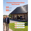 VEVOR Metal Roof Panels, 20Pcs 99 sq.ft. Galvanized Steel Roofing Panels, High Impact Corrugated Tin Gazebo Top with Screws, Gloves, Heavy Duty for Gazebos, Chicken Coop Sheds Stables Patio, Black