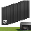 VEVOR Metal Roof Panels, 20Pcs 99 sq.ft. Galvanized Steel Roofing Panels, High Impact Corrugated Tin Gazebo Top with Screws, Gloves, Heavy Duty for Gazebos, Chicken Coop Sheds Stables Patio, Black