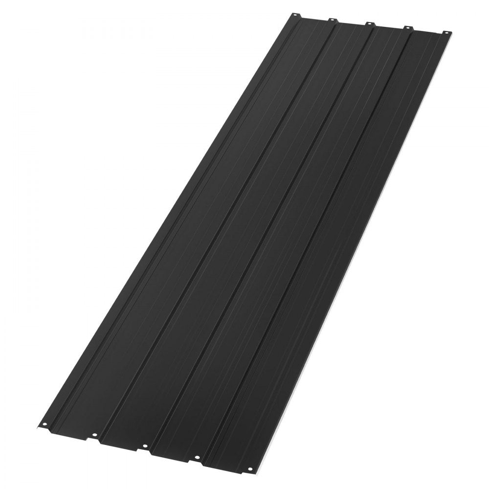 VEVOR Metal Roof Panels, 25Pcs 176 sq.ft. Galvanized Steel Roofing Panels, High Impact Corrugated Tin Gazebo Top with Screws, Gloves, Heavy Duty for Gazebos, Chicken Coop Sheds Stables Patio, Black