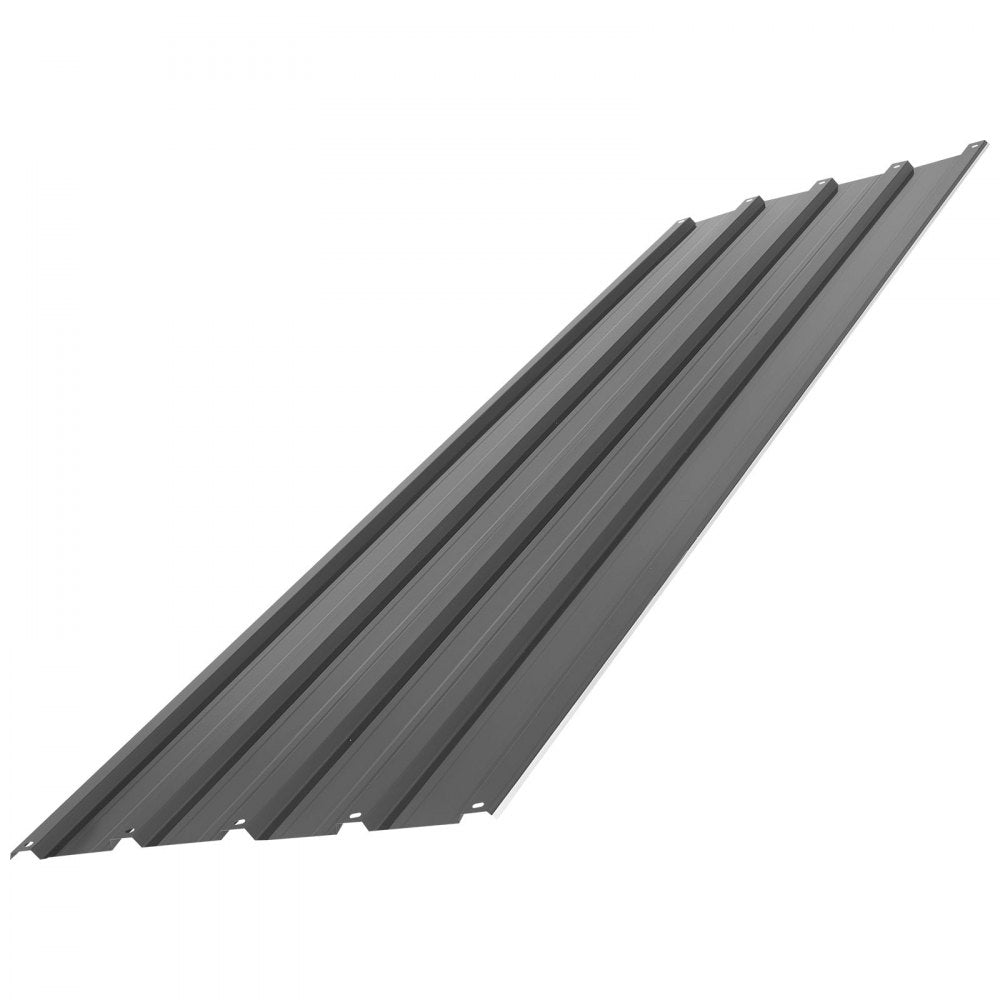 VEVOR Metal Roof Panels, 25Pcs 176 sq.ft. Galvanized Steel Roofing Panels, High Impact Corrugated Tin Gazebo Top with Screws, Gloves, Heavy Duty for Gazebos, Chicken Coop Sheds Stables Patio, Gray