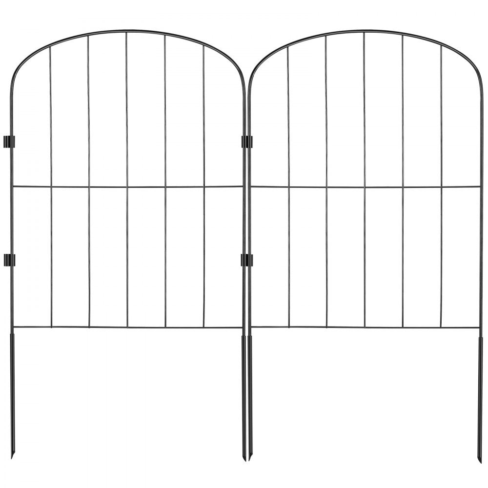 VEVOR Garden Fence, 24in(H) x30ft(L) Animal Barrier Fence, Underground Decorative Garden Fencing with 2 Inch Spike Spacing, Metal Dog Fence for the Yard and Outdoor Patio, 28 Pack