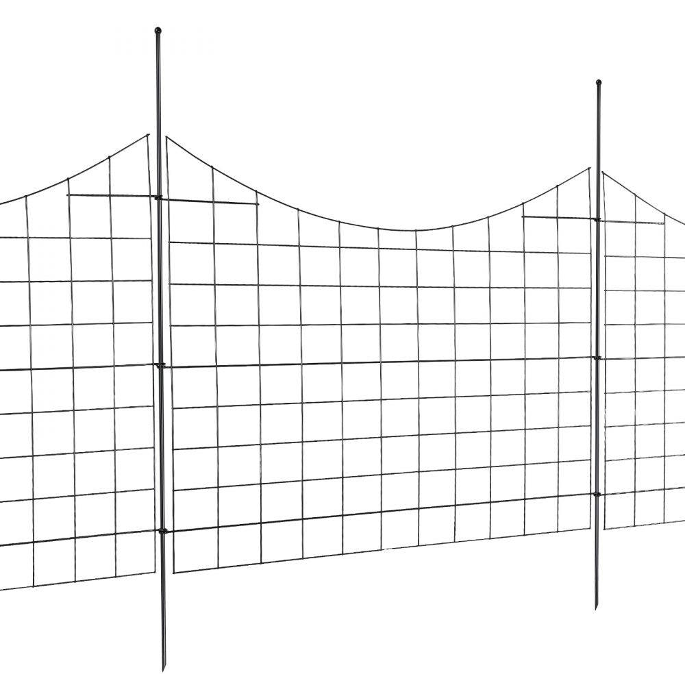VEVOR Garden Fence, 36.6in(H) x29.5in(L) Animal Barrier Fence, Underground Decorative Garden Fencing with 2.5 Inch Spike Spacing, Metal Dog Fence for the Yard and Outdoor Patio, 5 Pack