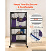 VEVOR Metal Small Animal Cage 44.5"H 4-Tier Rolling Ferret Cage On Wheels, 0.55" Wire Spacing Large Cages with Hammock, Ramps, Tray & Doors for Ferret, Chinchilla, Sugar Glider, Guinea Pig & Rabbit