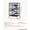 VEVOR Metal Small Animal Cage 50"H 5-Tier Rolling Ferret Cage On Wheels, 0.55" Wire Spacing Large Cages with Hammock, Ramps, Tray & Doors for Ferret, Chinchilla, Sugar Glider, Guinea Pig & Rabbit
