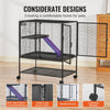 VEVOR 36" Rolling Metal Ferret Cage, Large 2-Tier Cage, Small Animal Cage with Ramps & Tray, Easy to Set up for Pet Rats, Hamster, Guinea Pig, Chinchilla, Squirrel, Hedgehogs, Bunny