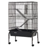 VEVOR Metal Small Animal Cage 39.8"H 3-Tier Rolling Ferret Cage On Wheels, 0.55" Wire Spacing Large Cages with Hammock, Ramps, Tray & Doors for Ferret, Chinchilla, Sugar Glider, Guinea Pig & Rabbit