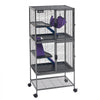 VEVOR Metal Small Animal Cage 54.3"H 4-Tier Rolling Ferret Cage On Wheels, 0.55" Wire Spacing Large Cages with Hammock, Ramps, Tray & Doors for Ferret, Chinchilla, Sugar Glider, Guinea Pig & Rabbit