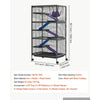 VEVOR Metal Small Animal Cage 58.7"H 6-Tier Rolling Ferret Cage On Wheels, 0.55" Wire Spacing Large Cages with Hammock, Ramps, Tray & Doors for Ferret, Chinchilla, Sugar Glider, Guinea Pig & Rabbit