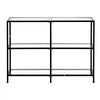 VEVOR 3-Tier Glass Console Table, Modern Rectangle Sofa Side Table with Tempered Glass Top and Iron Legs, Golden Consloe Desk with Anti-Tip Device for Living Room, Hallway, Entryway, Foyer, Black