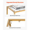 VEVOR 2-Tier Glass Console Table, Modern Rectangle Sofa Side Table with Tempered Glass Top and Iron Legs, Golden Consloe Desk with Anti-Tip Device for Living Room, Hallway, Entryway, Foyer, Golden