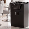 VEVOR Shampoo Bowl with Cabinet Fits 27-32 in Chair Backwash Sink Station, for Salon Barber Hairstylists & Home Use, Spa Salon Beauty Equipment with Faucet, Drain Hose, Showerhead, Hair Trap, Black
