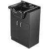 VEVOR Shampoo Bowl with Cabinet Fits 27-32 in Chair Backwash Sink Station, for Salon Barber Hairstylists & Home Use, Spa Salon Beauty Equipment with Faucet, Drain Hose, Showerhead, Hair Trap, Black