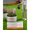 VEVOR 3 Pcs Galvanized Raised Garden Beds, 2 x 2 x 1 ft, Round Metal Planter Boxes Kit Outdoor, Bottomless Elevated Garden Boxes with Gloves, Alu-Zinc, for Planting Flowers Vegetables Herbs, Beige