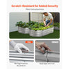 VEVOR Metal Raised Garden Bed, 4 x 2 x 1 ft Outdoor Galvanized Planter Box, with Open Bottom, Large Oval Planter Raised Bed for Gardening Vegetables, Flowers, Herbs, and Succulent Plants, Silver