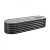 VEVOR Metal Raised Garden Bed, 6.56 x 1.97 x 1.4 ft Oval Outdoor Galvalume Planter Garden Box, Open Bottom Design, Large Planter Raised Bed for Growing Vegetables, Flowers, Succulents, Dark Gray