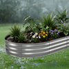 VEVOR Galvanized Raised Garden Bed, 8 x 4 x 1 ft, Oval Metal Planter Box Kit Outdoor, Bottomless Elevated Garden Box with Gloves, Rustproof Alu-Zinc, for Planting Flowers Fruits Vegetables, Silver
