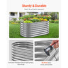 VEVOR Metal Raised Garden Bed, 4 x 2 x 2 ft Oval Outdoor Galvanized Planter Garden Box, Open Bottom Design, Large Planter Raised Bed for Growing Vegetables, Flowers, and Succulents, Galvanized Color